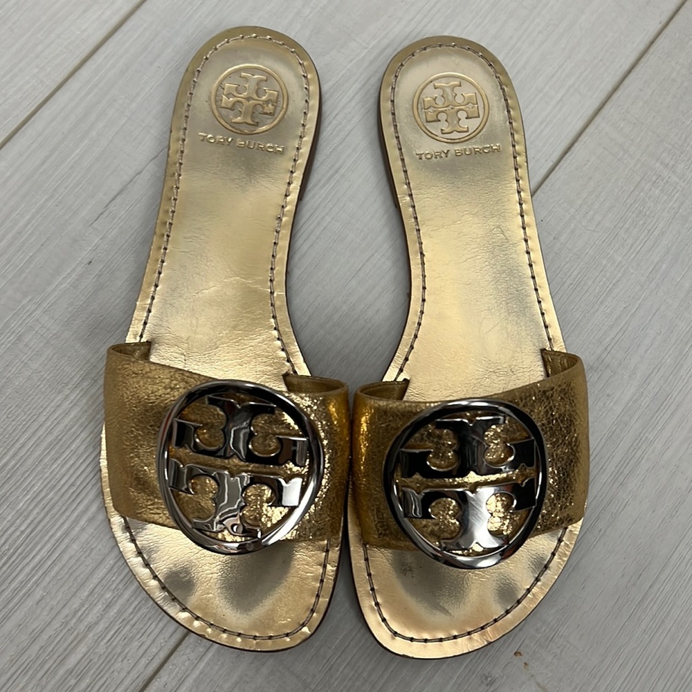 Tory Burch gold sandals